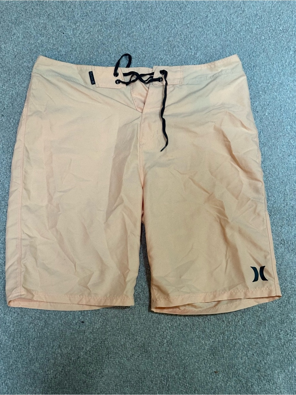 Hurley Men’s Peach Swim Boardshorts with Black Drawstring